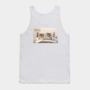 Cute Kitty Couple Enjoy a Mouse and Bird for Breakfast Tank Top